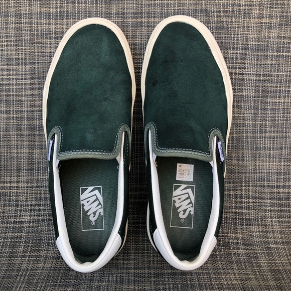 Vans Green and White Slip-On Sneakers - Picture 9 of 13
